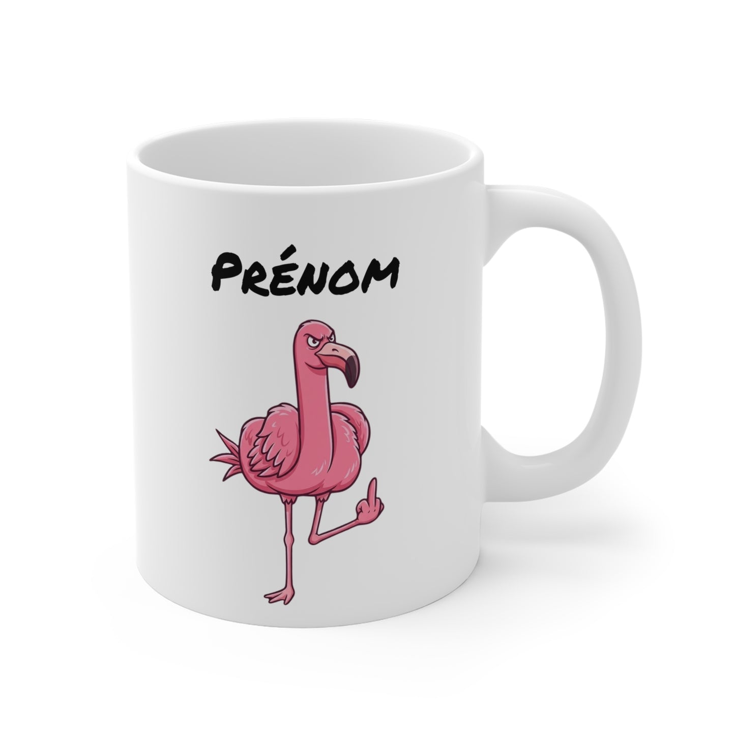 Mug Flamant Rose Personnalisable – Tasse Humour Rebelle avec Prénom – Cadeau Original Flamant Fun 325 ml