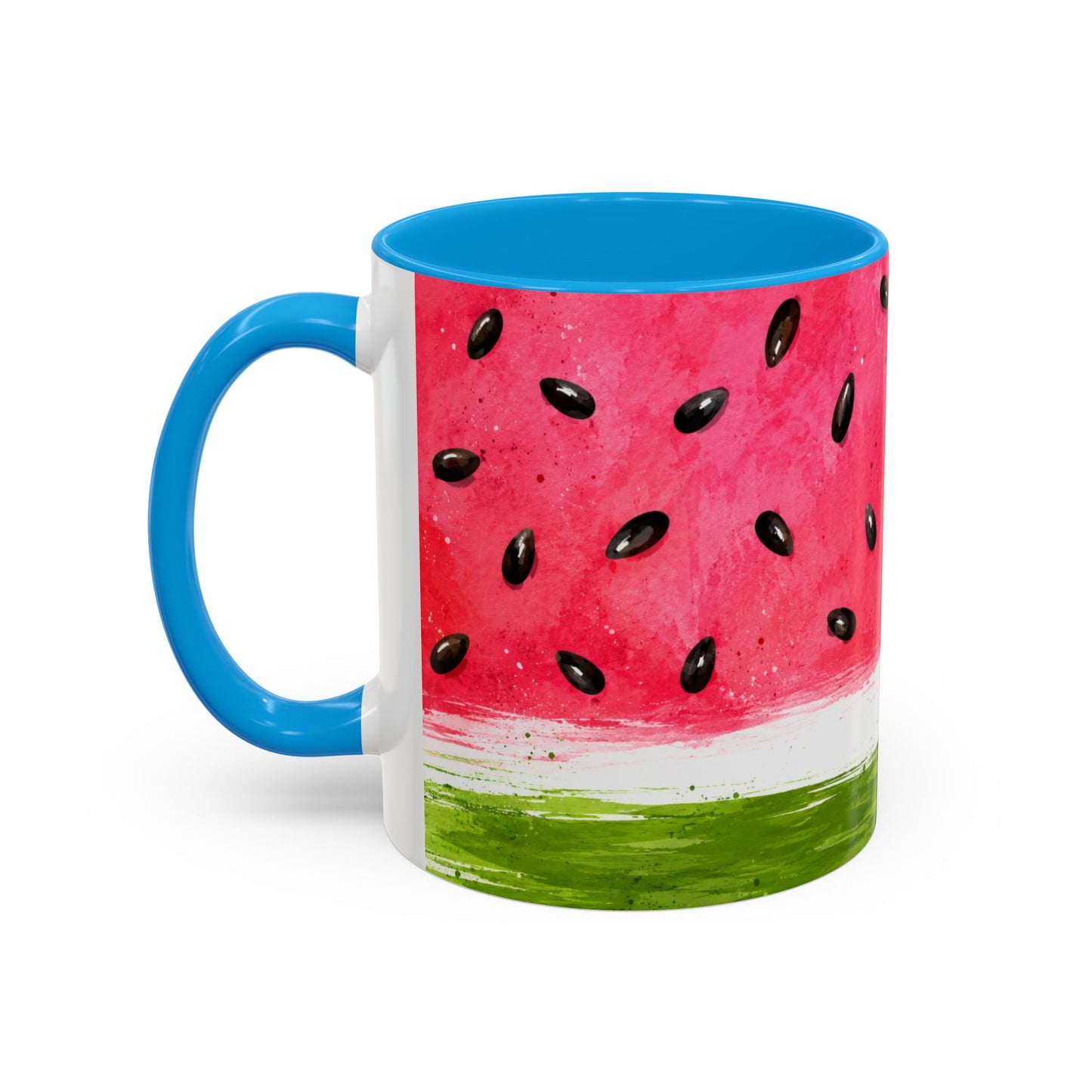 Tasse Pastèque Aquarelle – Mug Fruit Rouge et Vert – Cadeau Été Gourmand Homme Femme 325ml
