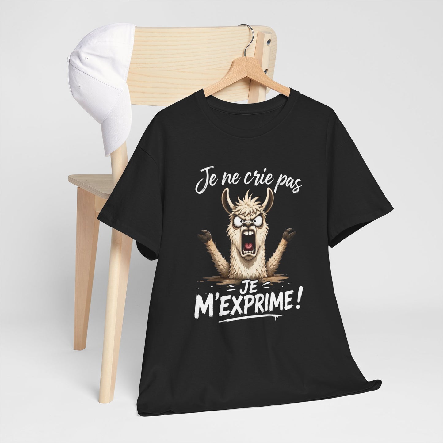 T-Shirt Je Ne Crie Pas Je M’Exprime – Tee Shirt Lama Humoristique – Cadeau Humour Homme Femme
