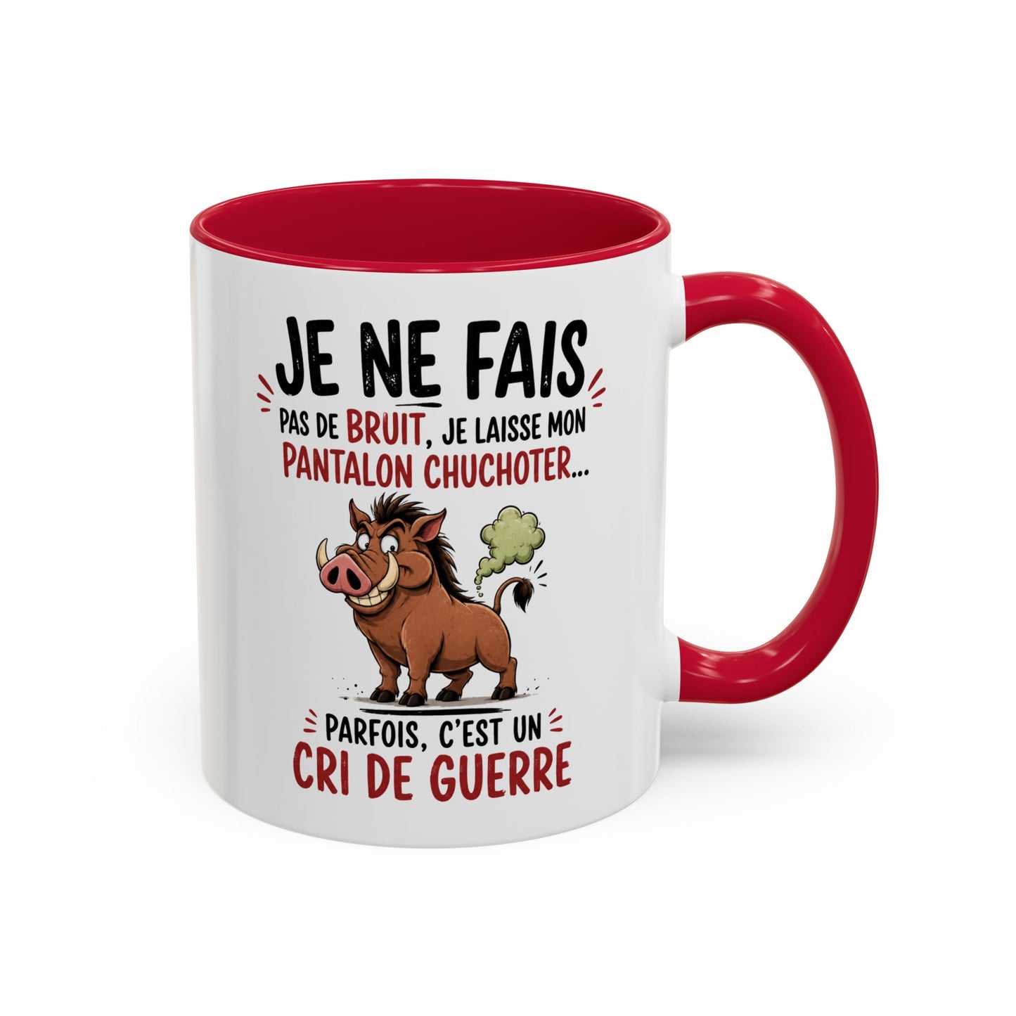 Tasse Je Ne Fais Pas de Bruit Je Laisse Mon Pantalon Chuchoter – Mug Humour Sanglier – Cadeau Homme Femme 325ml
