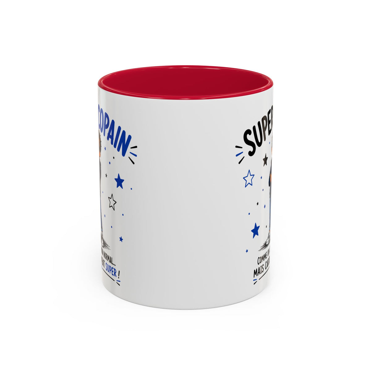 Mug Super Copain – Tasse Cadeau Originale pour un Ami – Idée Cadeau Anniversaire Noël Homme noir bleu rouge