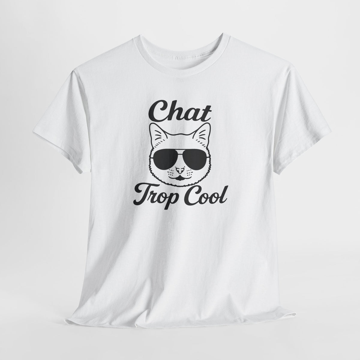 Tee Shirt Chat Homme Femme – Chat avec Lunettes de Soleil – Humour Félin Idée Cadeau Amoureux des Chats