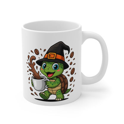 Tasse Tortue Sorcière Halloween – Mug Céramique Café 325ml – Cadeau Fantaisie Original