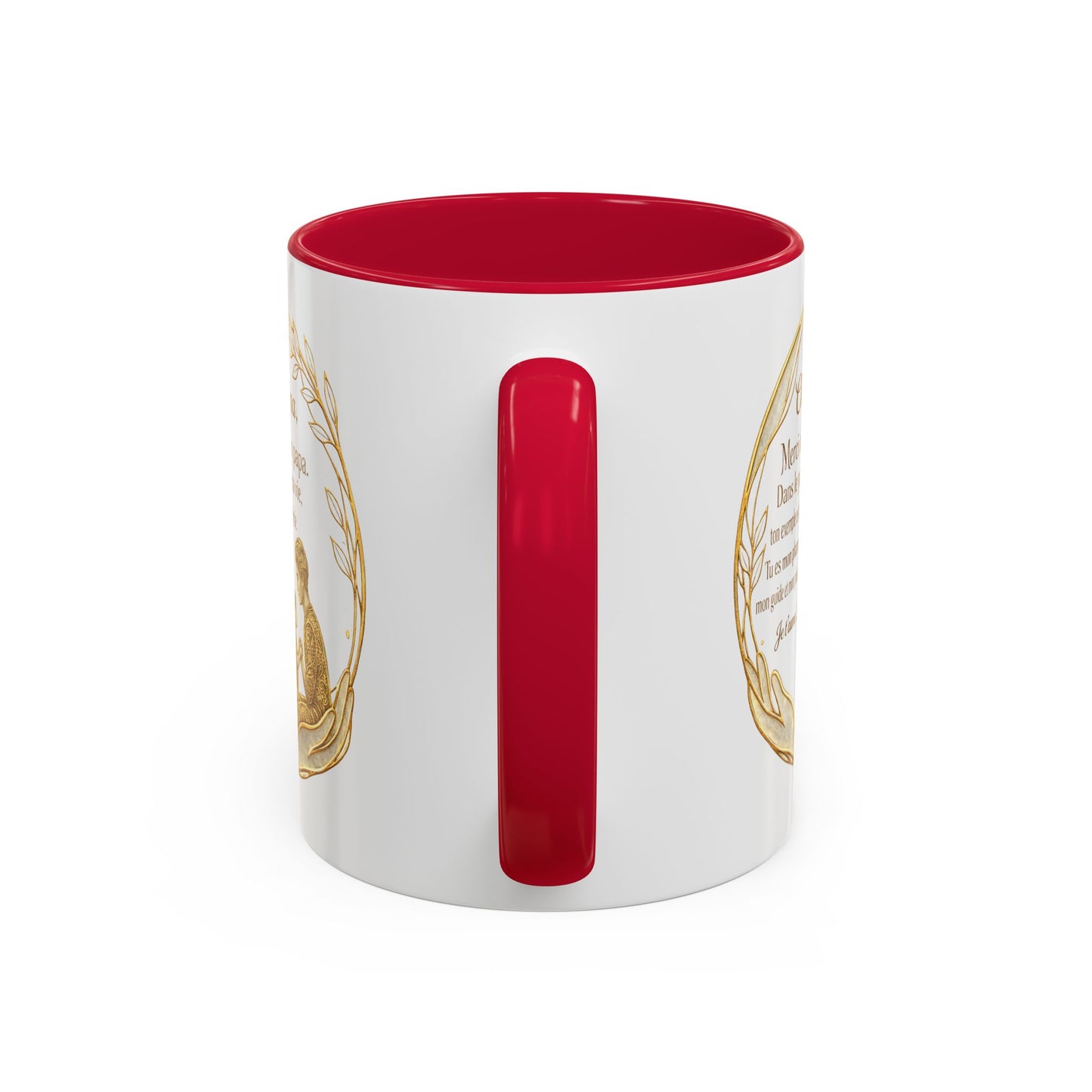 Tasse Papa Message Amour 325ml – Mug Céramique Cadeau Père Élégant Doré Citation Touchante Famille