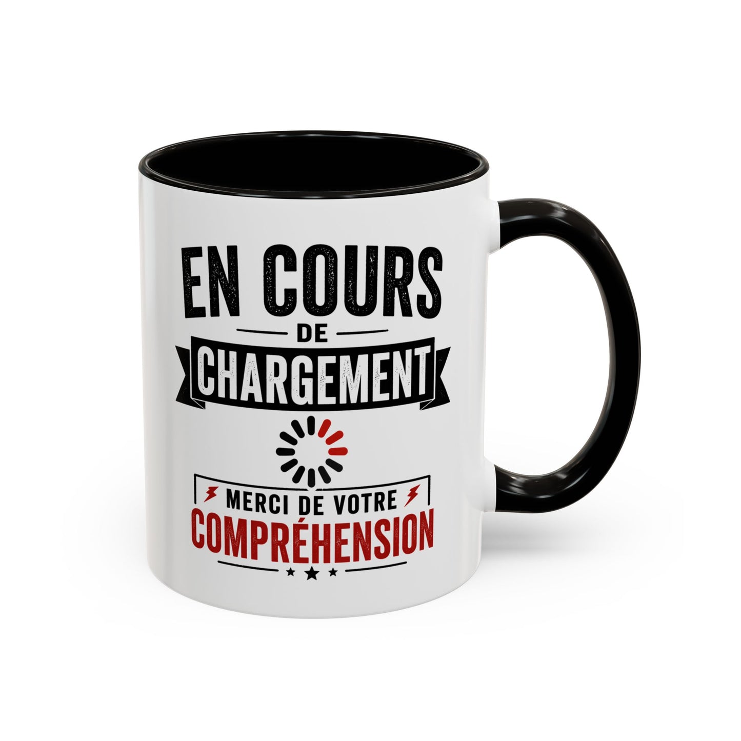 Mug Drôle Couple et Famille – En Cours de Chargement Merci de Votre Compréhension – Cadeau Humour Quotidien 325ml