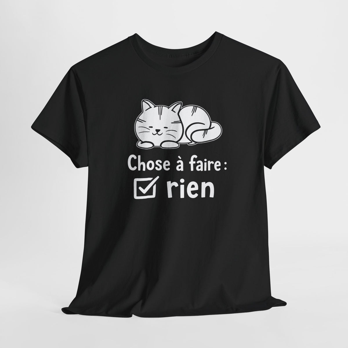 Tee Shirt Chat Homme Femme – Humour Paresse Repos et Sieste – Idée Cadeau Drôle Amoureux des Chats