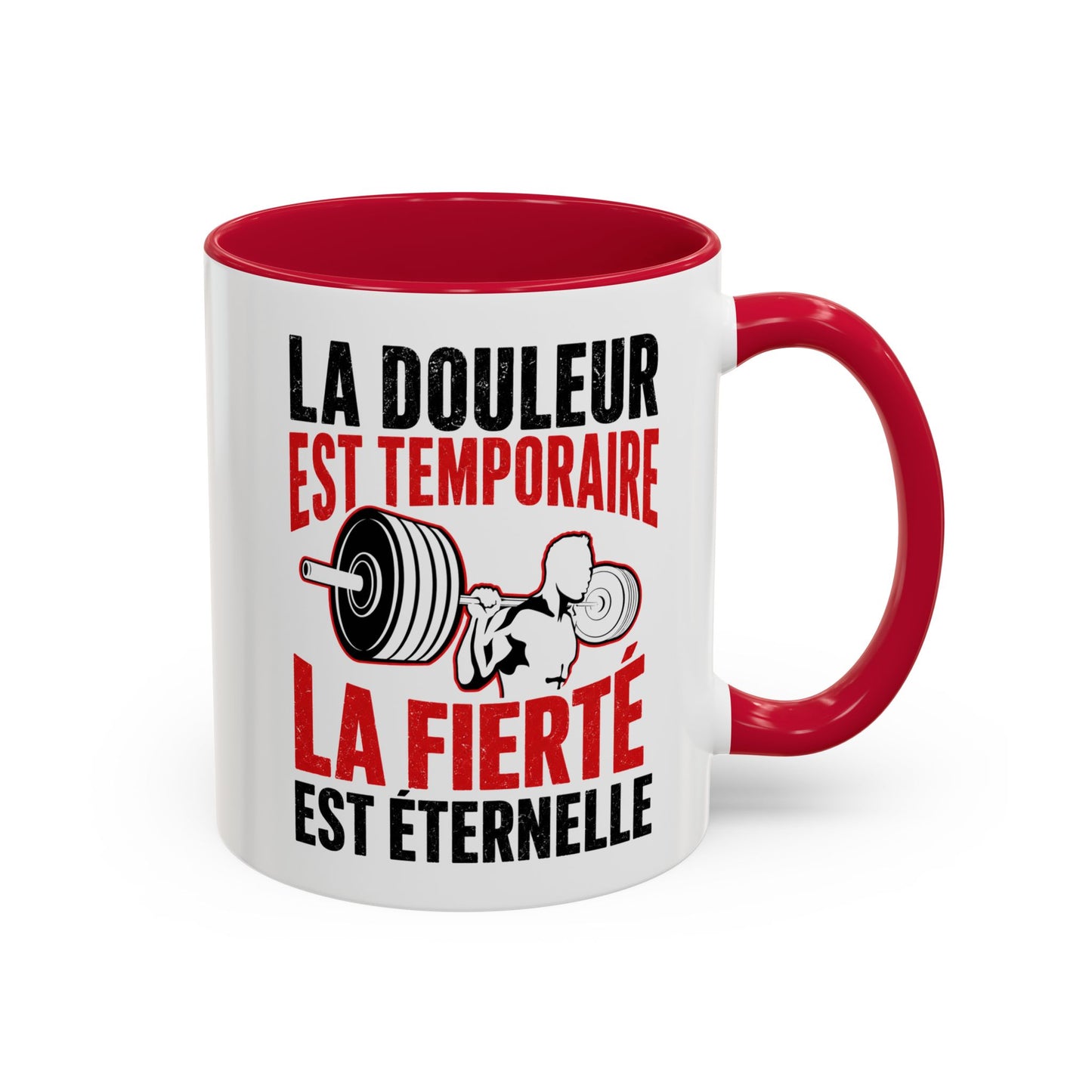Mug Musculation Fitness – Tasse Sport Haltérophilie – Cadeau Original Homme et Femme, Salle de Sport Noir Bleu Rouge