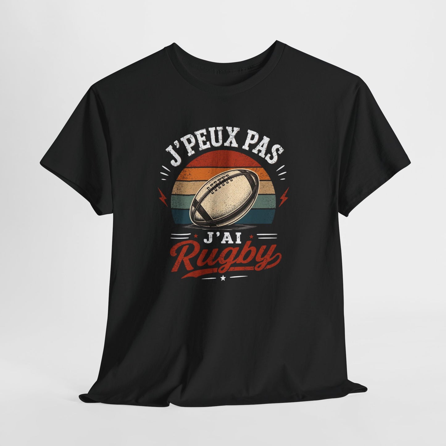 T-Shirt Rugby Homme Femme Enfant – J’Peux Pas J’Ai Rugby – Tee Shirt Ballon Rugby Vintage Cadeau Rugbyman Supporter Sport Équipe