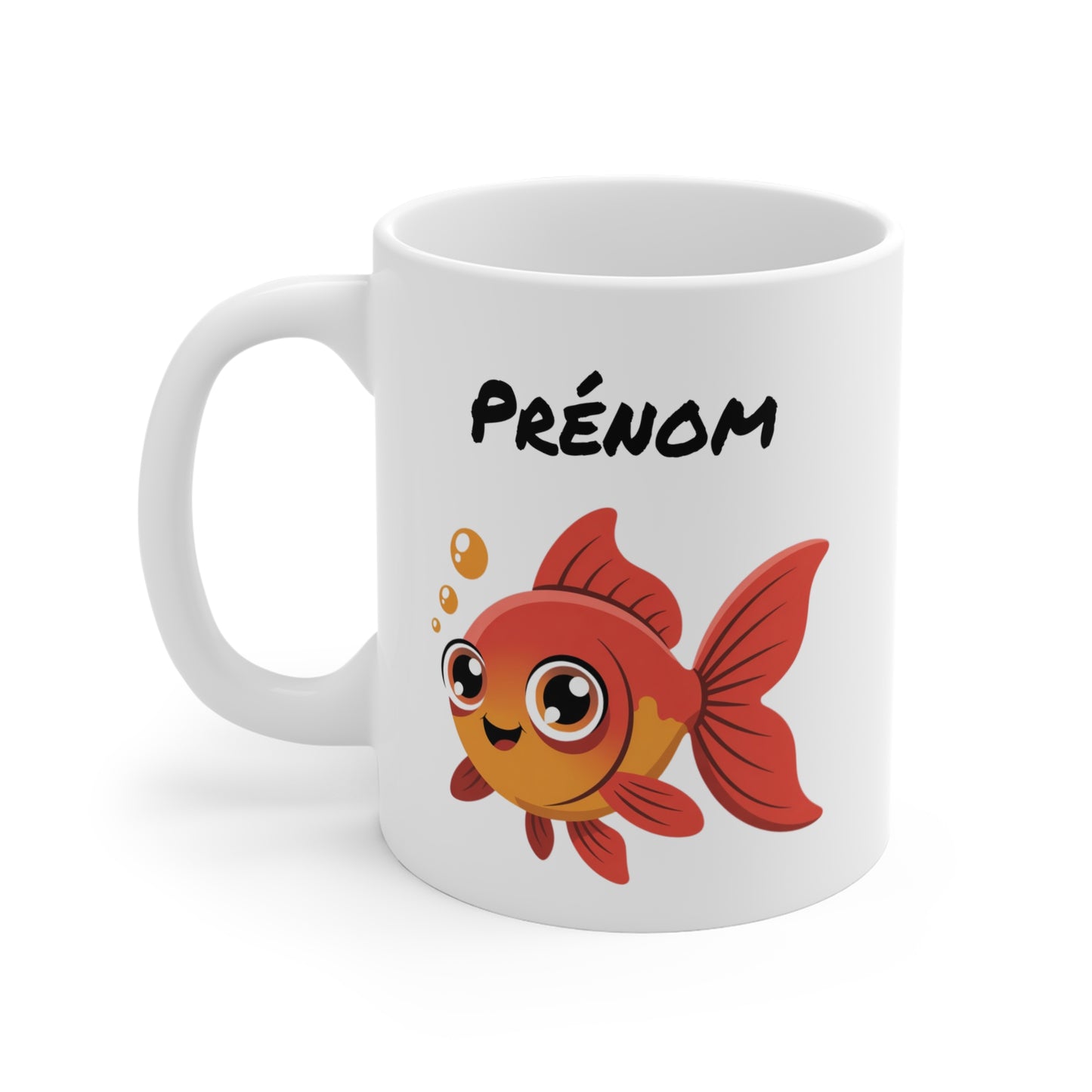 Mug Personnalisable Poisson Rouge Kawaii – Tasse Mignonne Enfant ou Adulte – Cadeau Original et Coloré 325ml