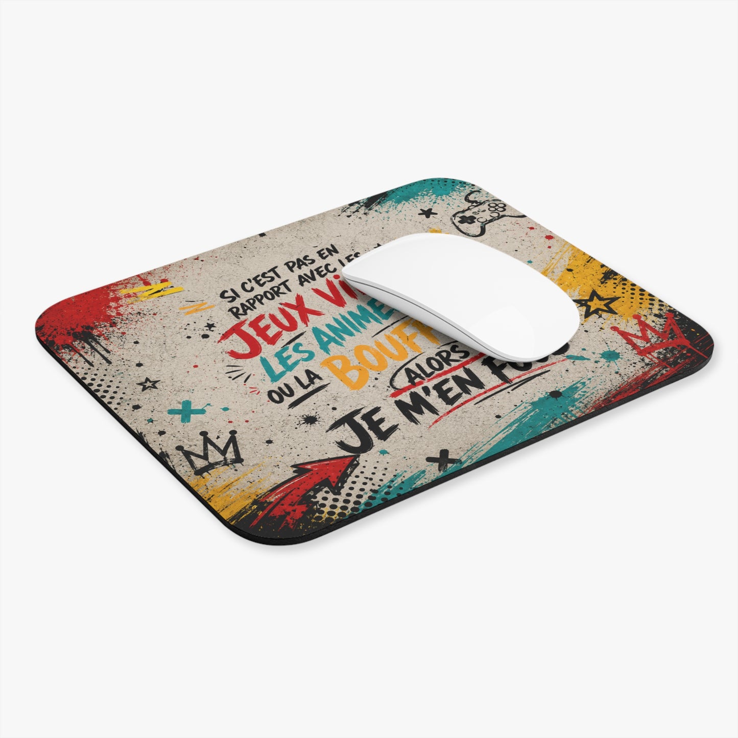 Tapis de Souris 22x18cm Gamer Humour Jeux Vidéo Animes Bouffe Cadeau Geek Gamer Manga Console PC