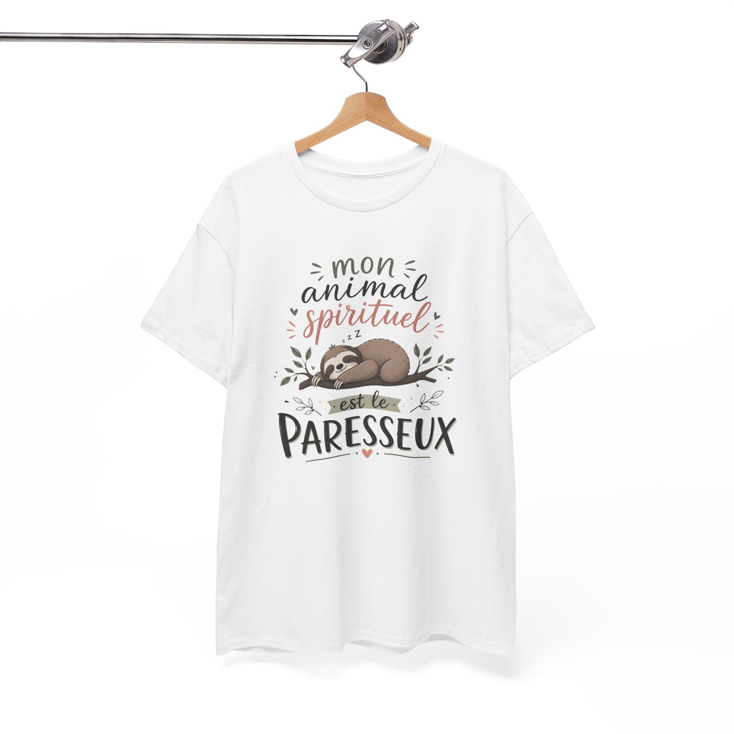 Tee-Shirt Mon Animal Spirituel est le Paresseux – Cadeau Humour Animal Mignon Homme Femme