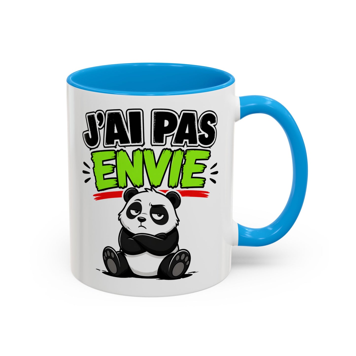 Mug Drôle J’ai Pas Envie – Tasse Humoristique Panda Fatigué – Cadeau Humour Bureau Café 325ml