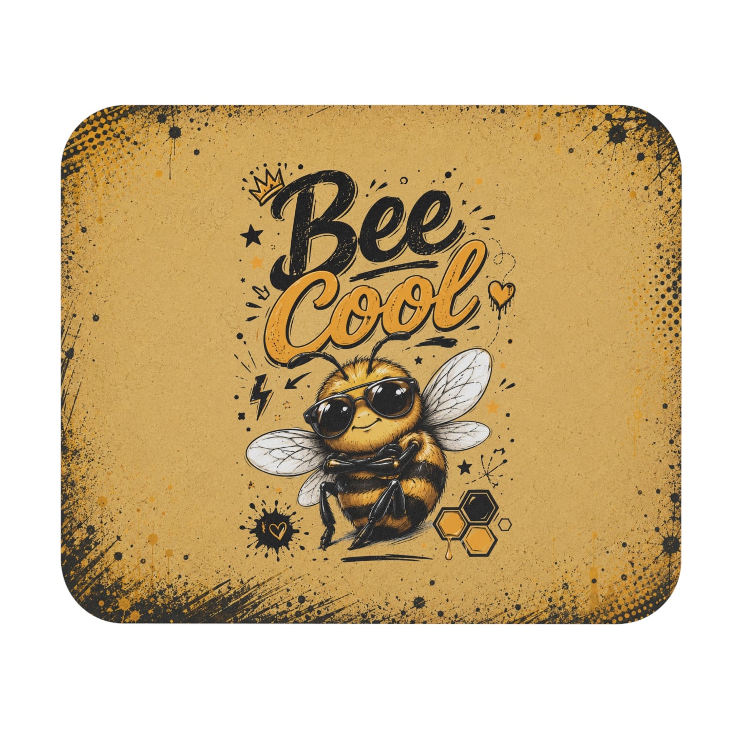 Tapis de Souris Bee Cool – Abeille Drôle avec Lunettes – Design Humour Original – Cadeau Homme et Femme