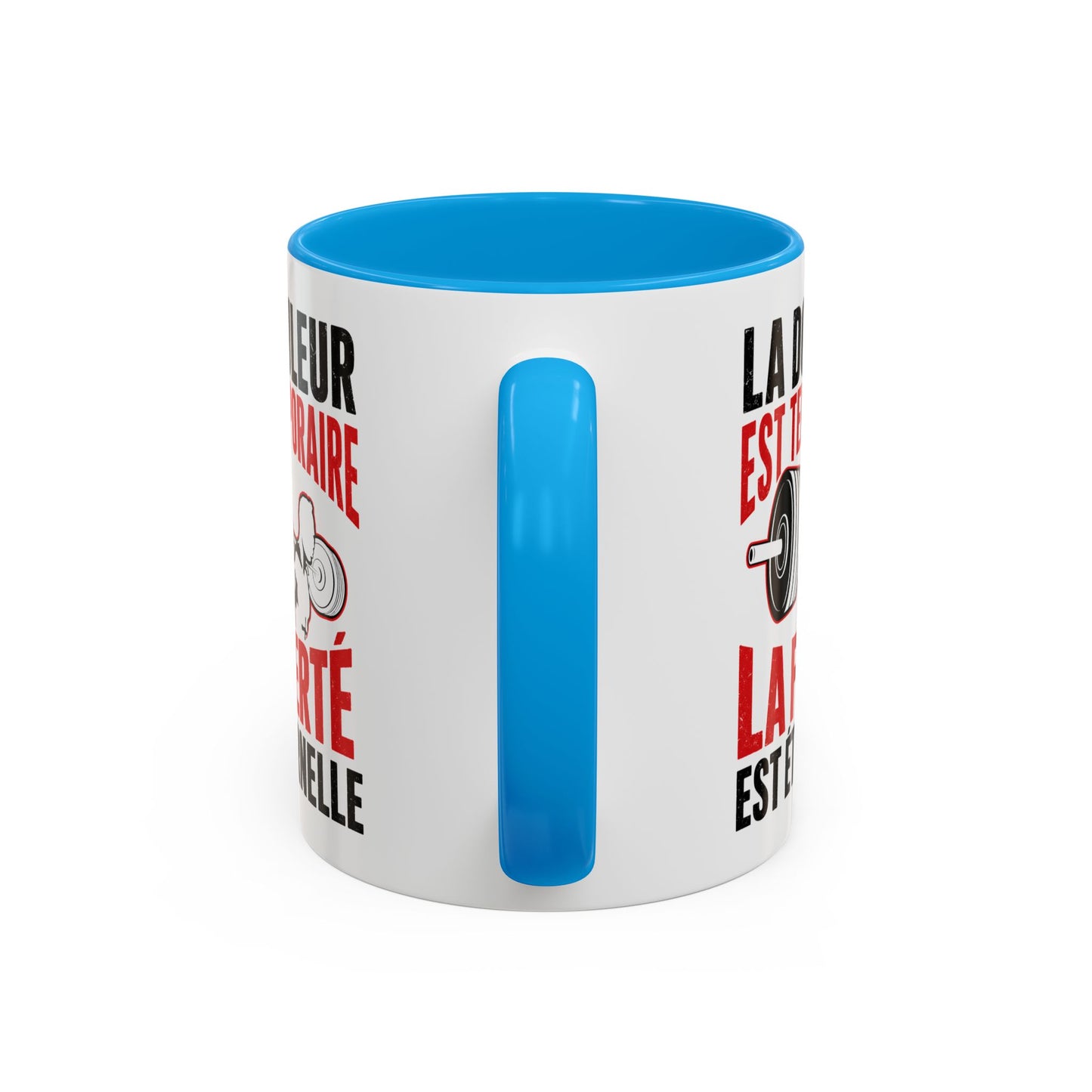 Mug Musculation Fitness – Tasse Sport Haltérophilie – Cadeau Original Homme et Femme, Salle de Sport Noir Bleu Rouge