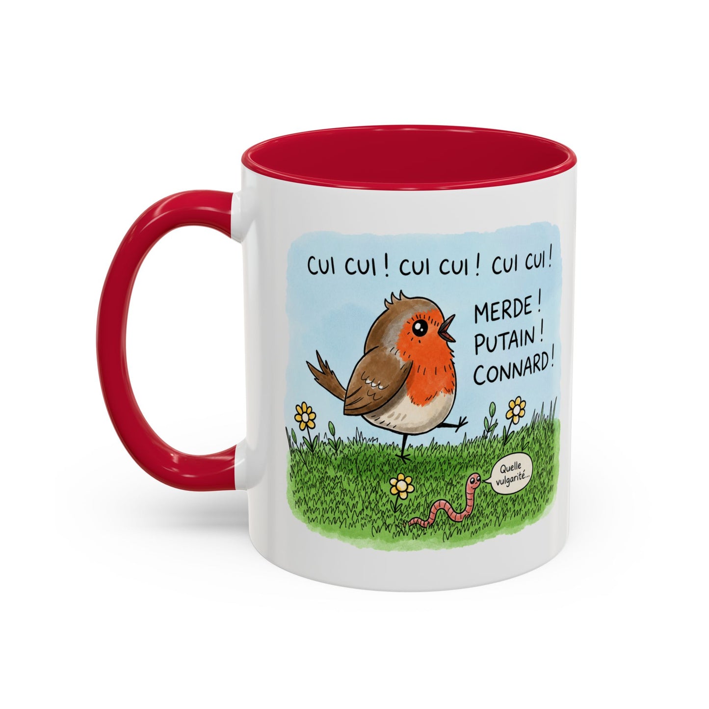Tasse Cui Cui Merde Putain Connard – Mug Humour Oiseau Vulgaire – Cadeau Homme Femme 325ml