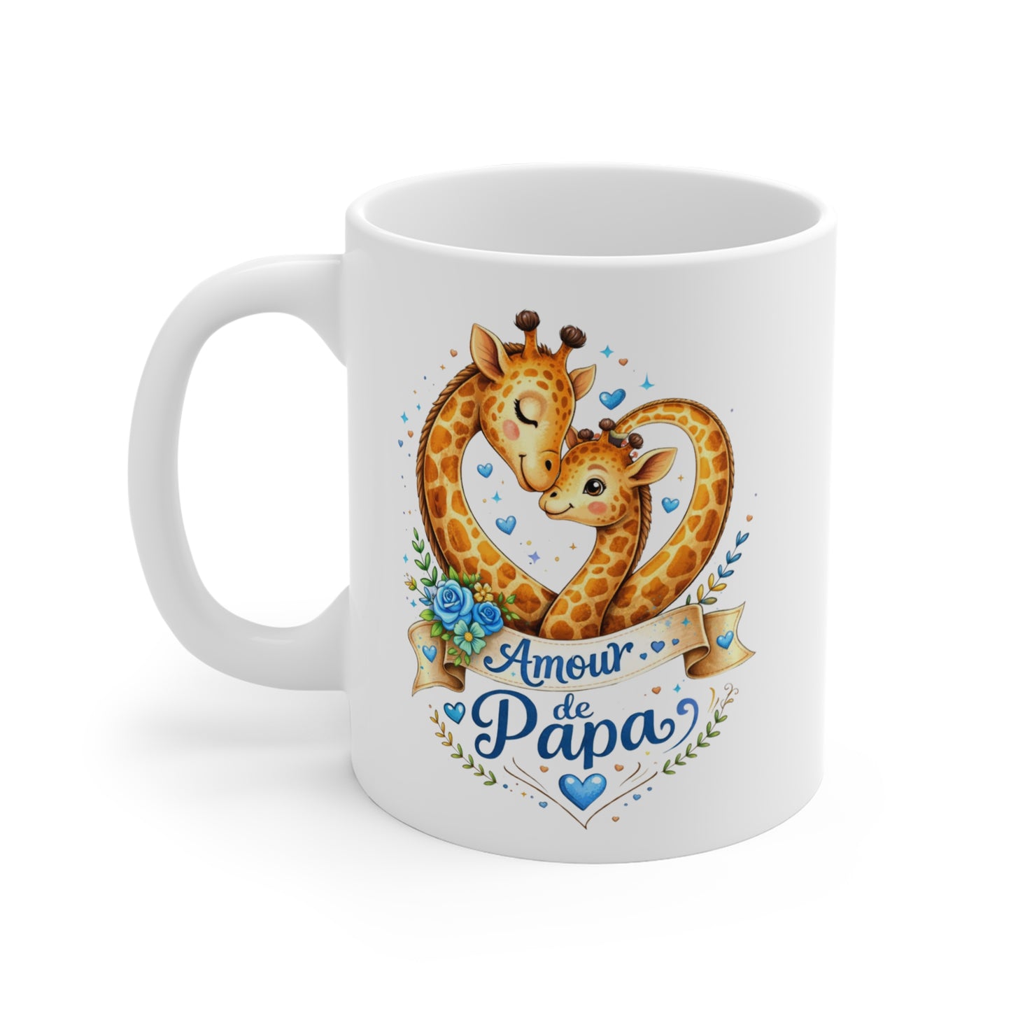 Mug Amour de Papa – Tasse Girafes Mignonnes en Cœur – Cadeau Fête des Pères, Anniversaire, Idée Cadeau Papa