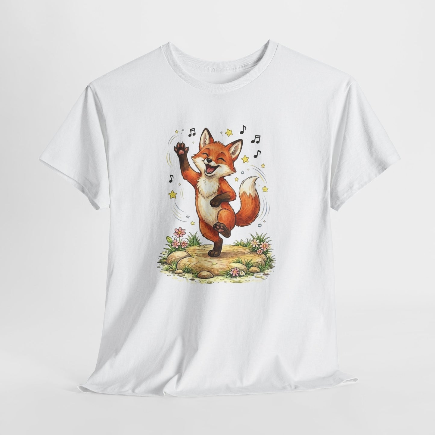 Tee Shirt Homme et Femme Renard Rigolo Dansant Animal Mignon Musique Nature Cadeau Humour