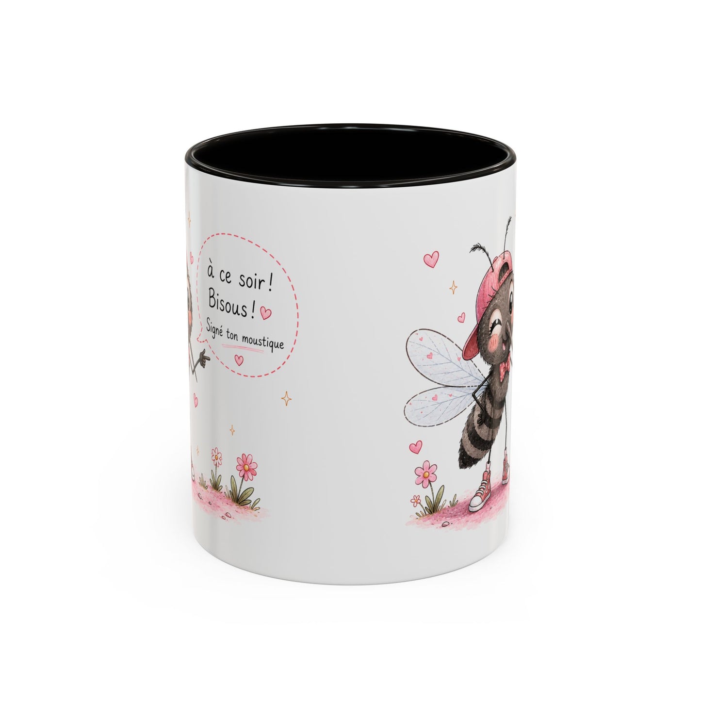 Tasse À Ce Soir ! Bisous ! Signé Ton Moustique – Mug Moustique Humour Kawaii – Cadeau Drôle Homme Femme 325ml