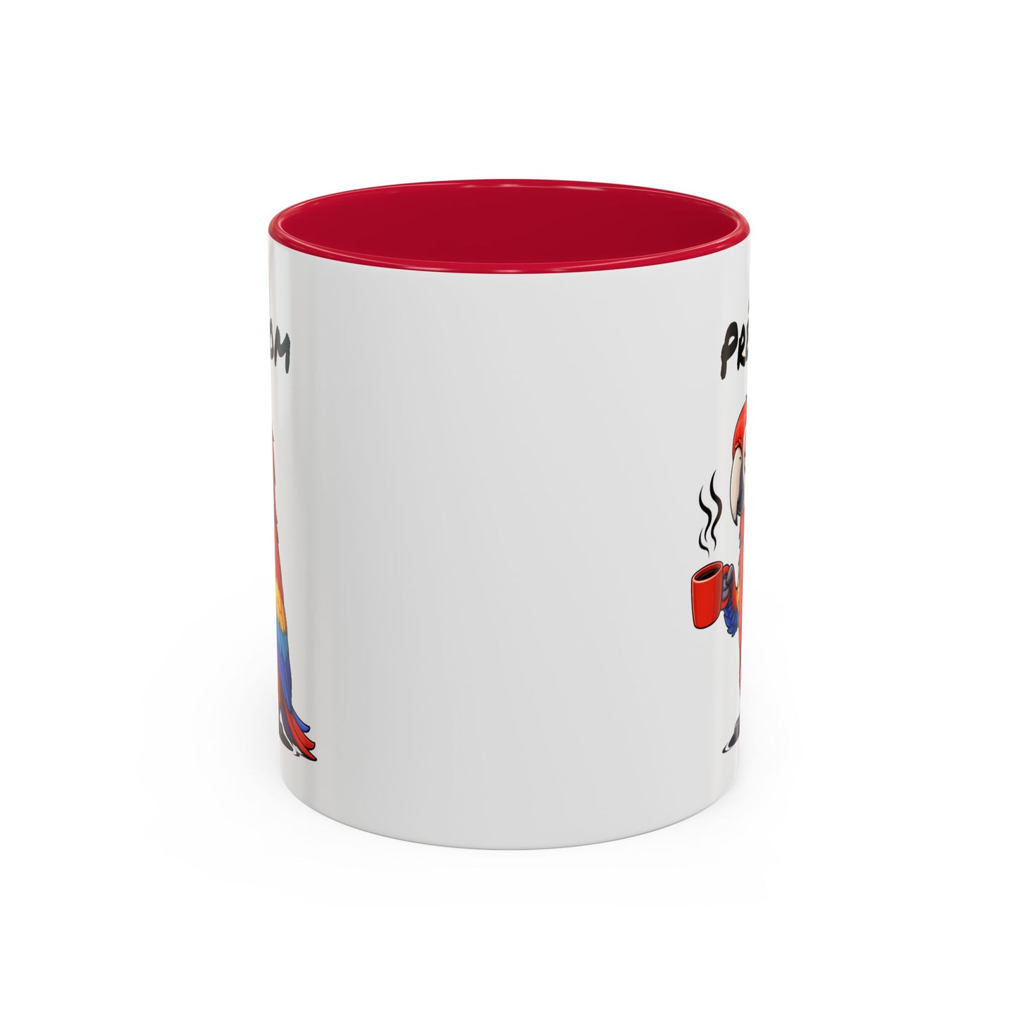 Tasse Perroquet Coloré avec Café – Mug Oiseau Exotique Tropical – Illustration Humour Fatigue 325ml