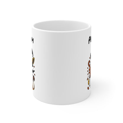 Tasse Personnalisable Girafe Sorcière Café – Mug Prénom Céramique 325ml – Cadeau Drôle Halloween