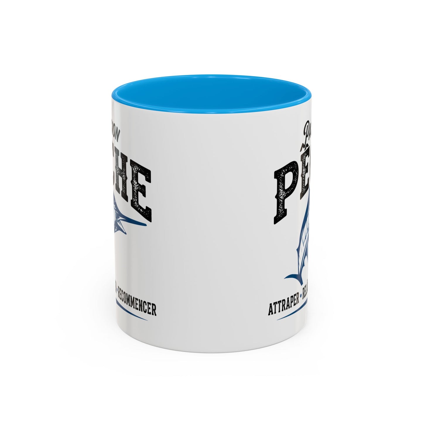 Mug Pêche Espadon – Tasse Pêcheur Passionné – Idée Cadeau Homme Amateur Poisson Mer – 325 ml Noir Bleu Rouge