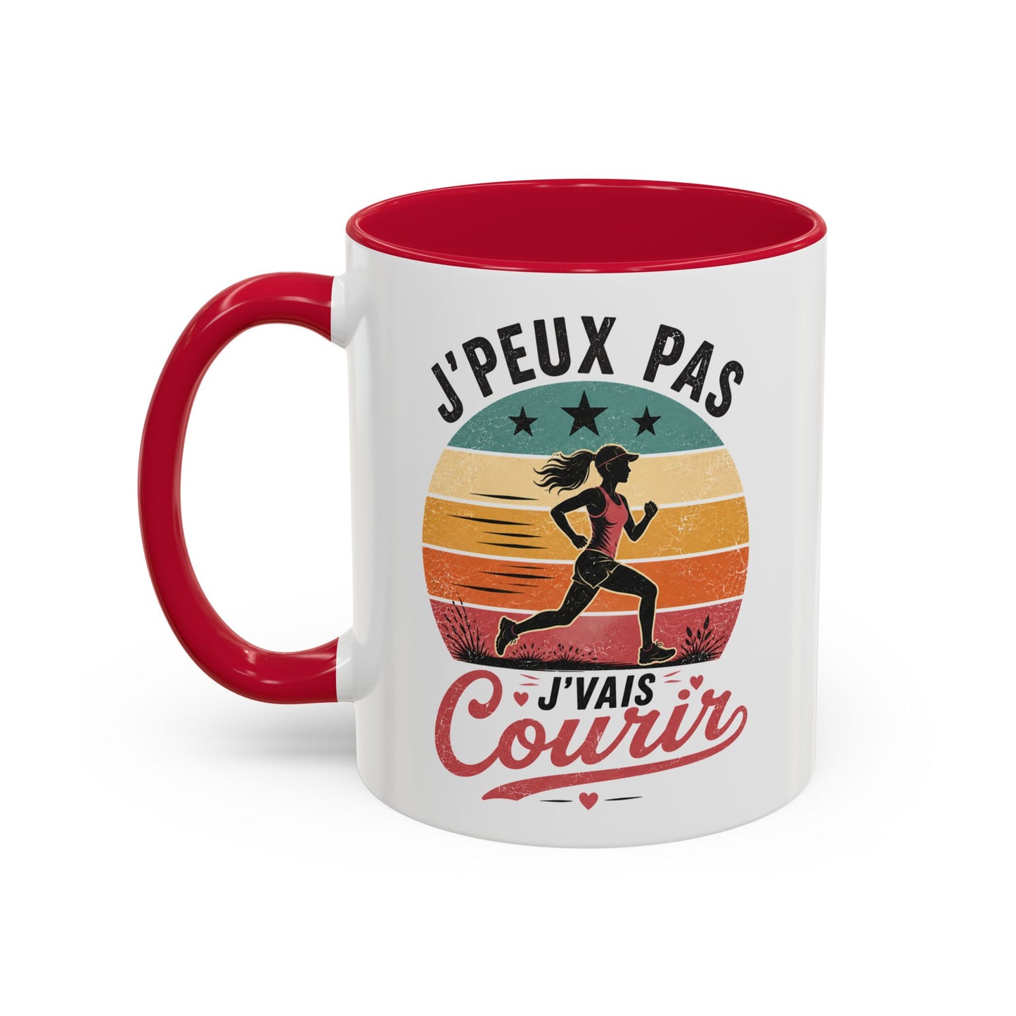 Tasse Femme J’Peux Pas J’Vais Courir – Mug Running Vintage Humoristique – Cadeau Runneuse Jogging Sport 325ml