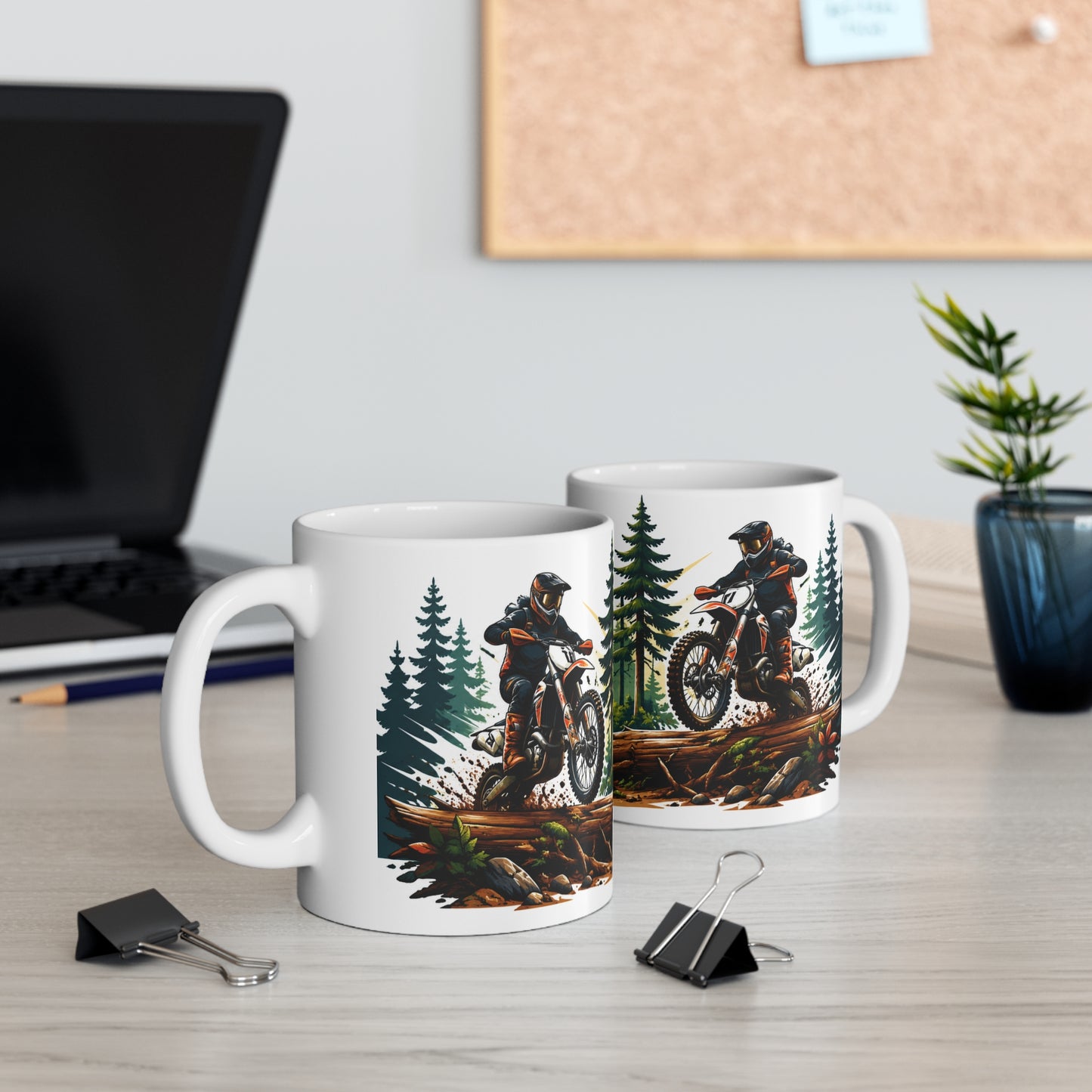 Tasse Motocross Enduro – Mug Moto Cross Tout Terrain Forêt – Cadeau Pilote Off Road 325ml