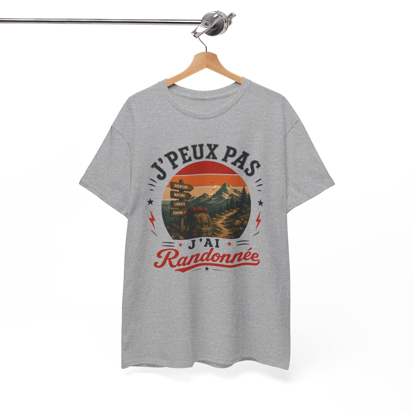 T-ShirtHomme Femme – J’Peux Pas J’Ai Randonnée – Tee Shirt Randonneur Randonneuse Montagne Trekking Marche Nature Aventure Outdoor Cadeau Passion