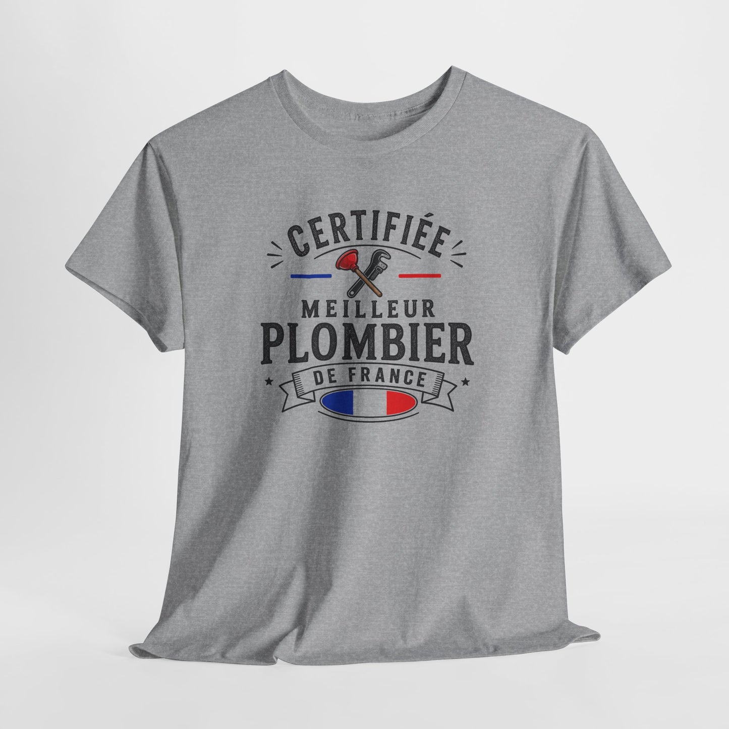 Tee Shirt Plombier Homme et Femme – Certifié Meilleur Plombier de France – T-Shirt Métier Cadeau Original