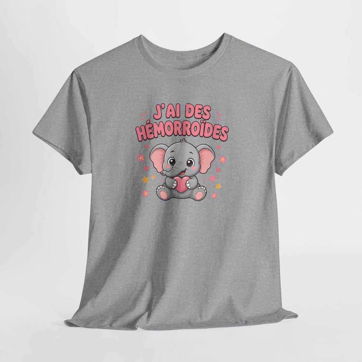 Tee Shirt Hémorroïdes Homme et Femme – J’ai des Hémorroïdes – T-Shirt Humour Éléphant Cadeau Drôle Original