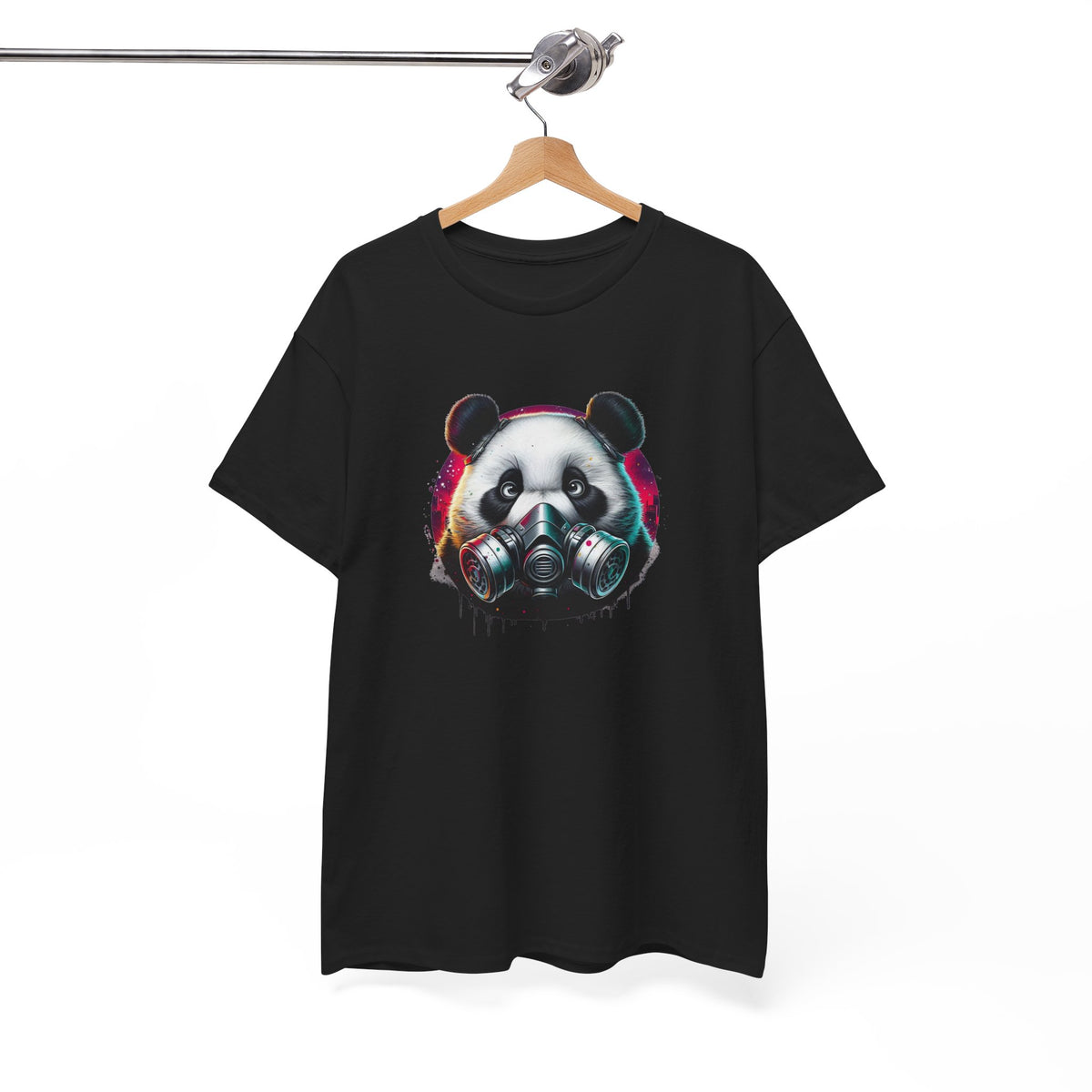 Tee Shirt Panda Masque à Gaz Homme Femme – T-Shirt Panda Urbain Futuriste – Animal Street Art Coloré – Idée Cadeau Originale