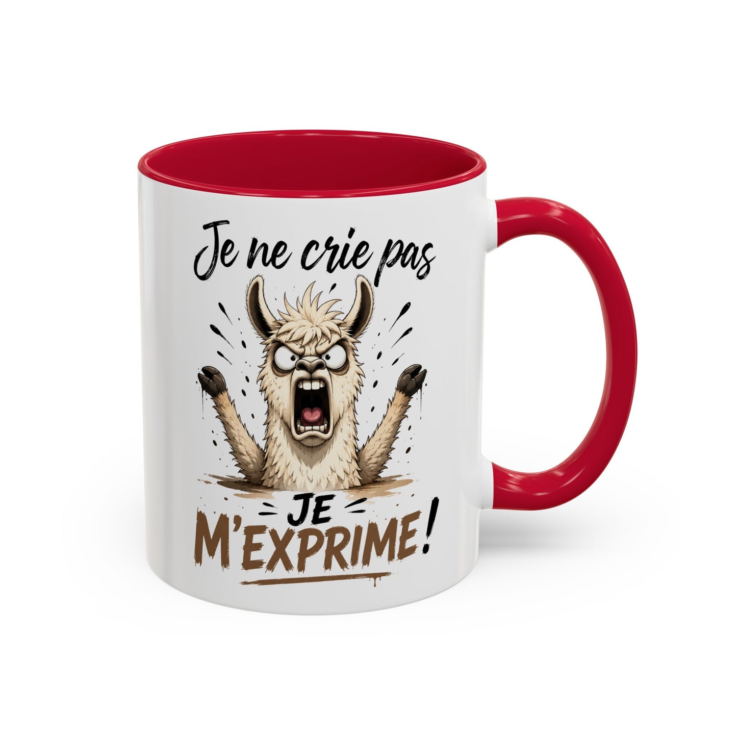 Tasse Lama Humoristique – Je Ne Crie Pas Je M’Exprime – Mug Drôle Lama Énervé 325ml