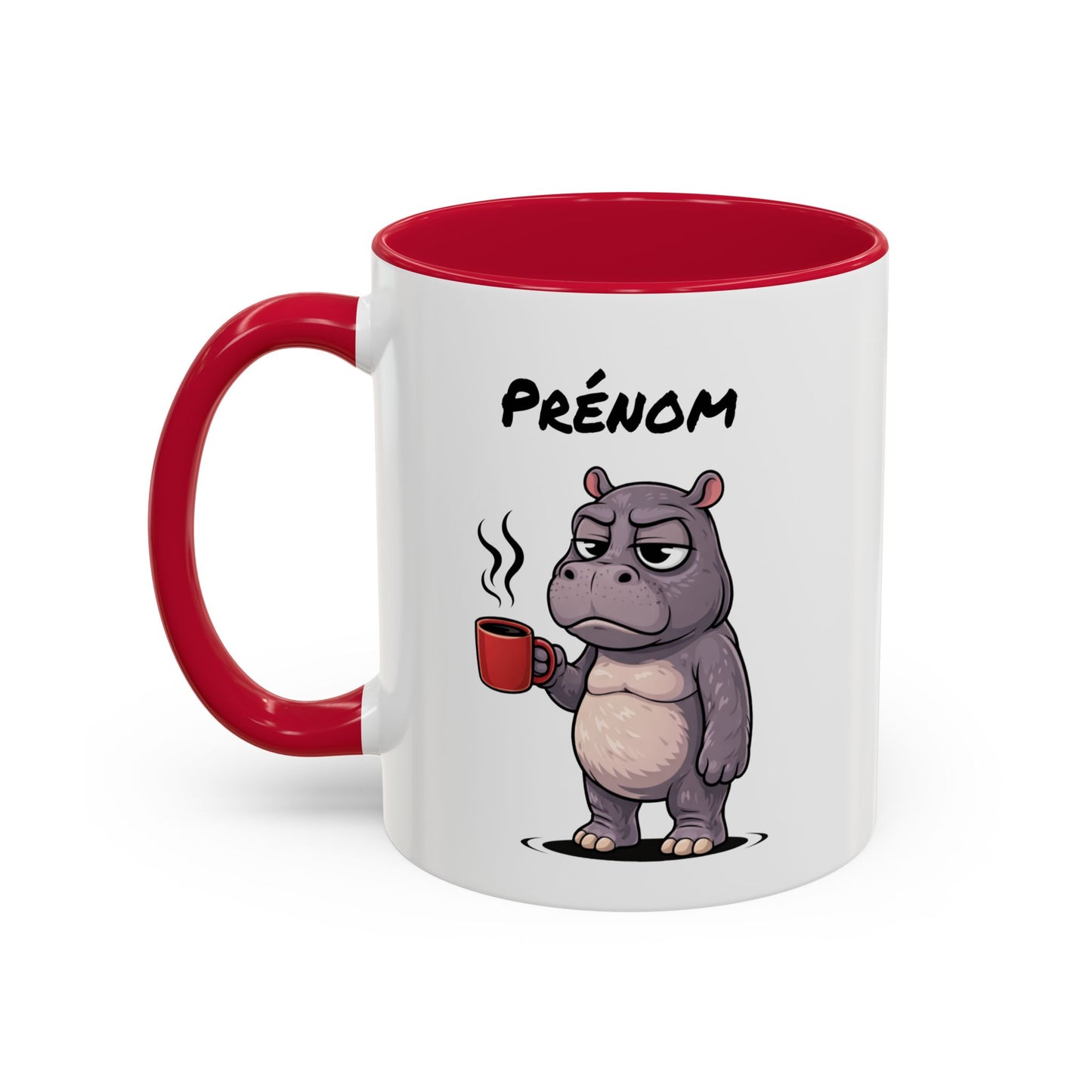 Mug Hippopotame Fatigué Personnalisable 325ml – Tasse Café Humour Animal Drôle Réveil Difficile Travail