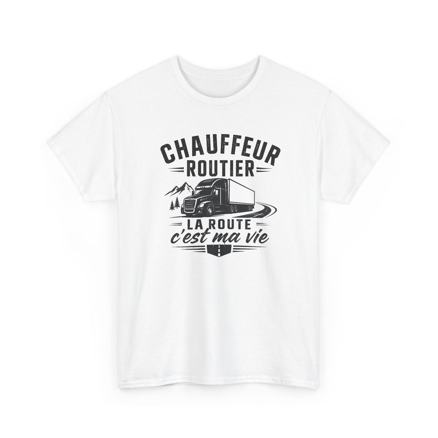 Tee Shirt Homme Chauffeur Routier Camion Poids Lourd Cadeau Conducteur Routier Transporteur Passion Route