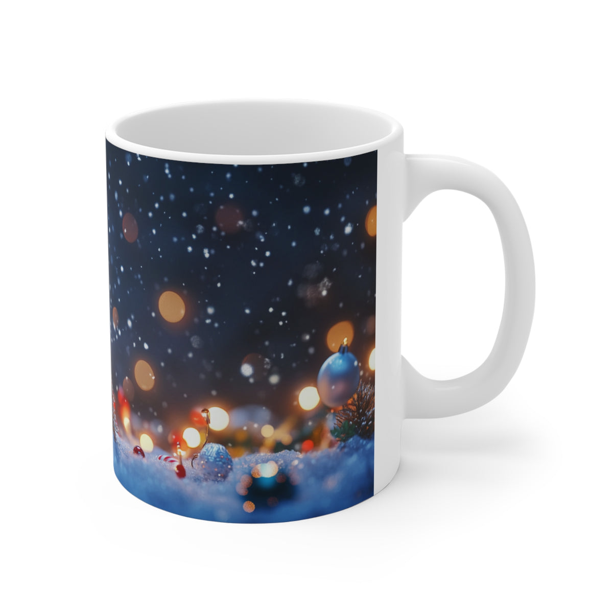 Mug Pingouin de Noël avec Sucre d’Orge – Tasse Hiver Neige et Lumières Festives – Cadeau Noël Homme Femme
