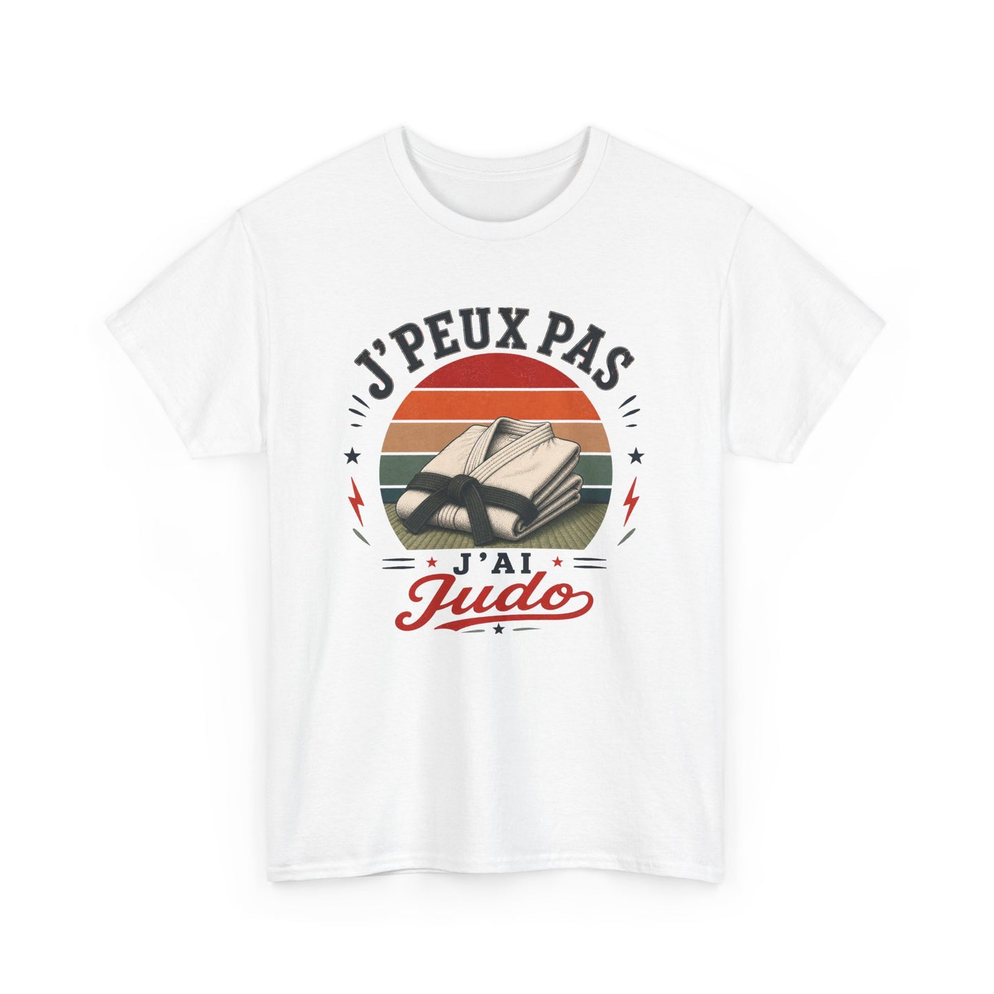 T-Shirt J’Peux Pas J’Ai Judo – Tee Shirt Judoka Vintage – Cadeau Arts Martiaux Dojo Ceinture Blanche Homme Femme