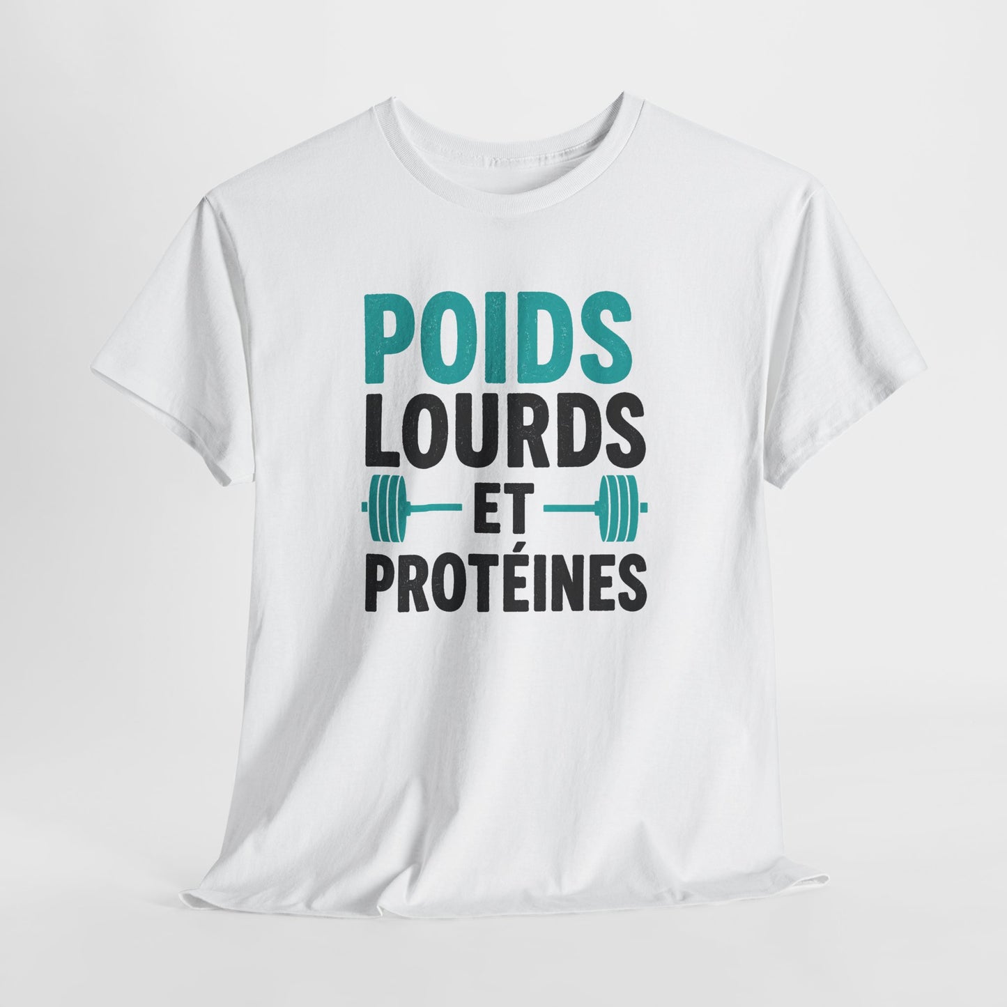 T-Shirt Musculation Homme et Femme – Fitness Protéines Poids Lourds – Salle de Sport Entraînement – Cadeau Sportif