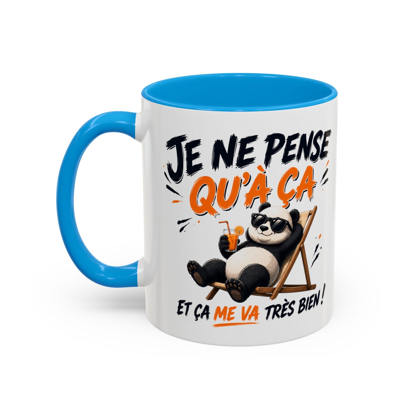 Tasse Je Ne Pense Qu’à Ça – Mug Panda Relax et Humour – Cadeau Original Détente 325ml