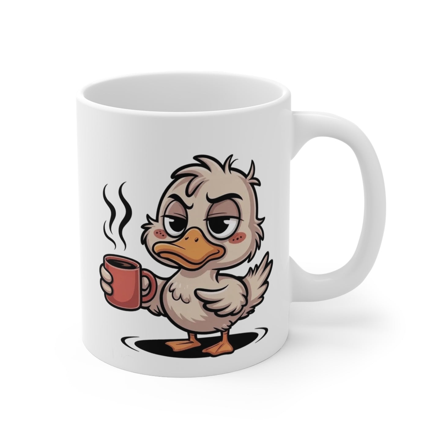 Tasse Canard Fatigue avec Café – Mug Humoristique Matin Difficile – Cadeau Drôle Amateur de Café 325ml