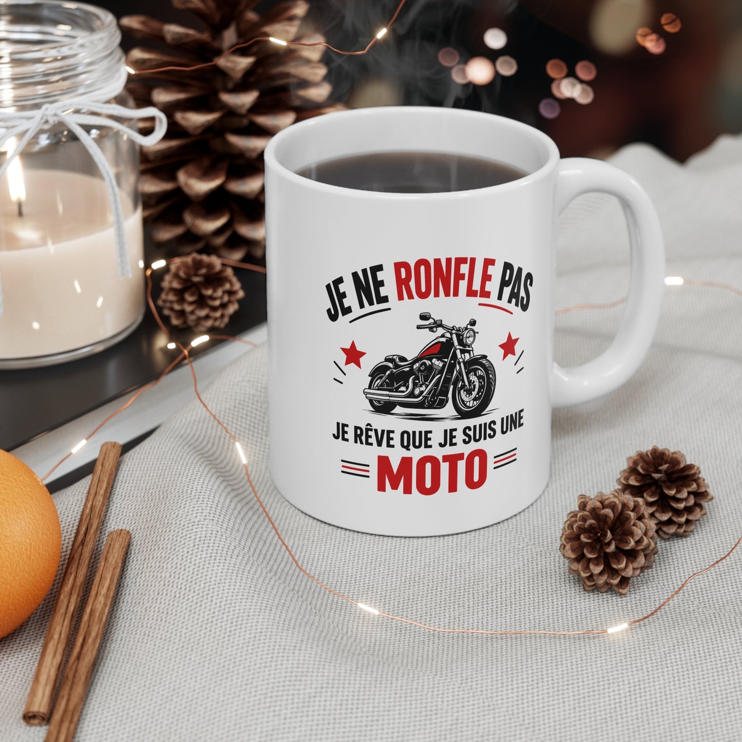 Mug Moto Humour Femme – Je Ne Ronfle Pas Je Rêve Que Je Suis une Moto – Tasse Motarde – Cadeau Original Femme Passionnée de Moto
