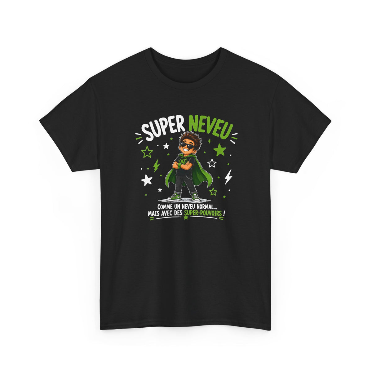 Tee Shirt Neveu Homme – Super Neveu Comme un Neveu Normal Mais Avec des Super-Pouvoirs – T-Shirt Humour Cadeau Original