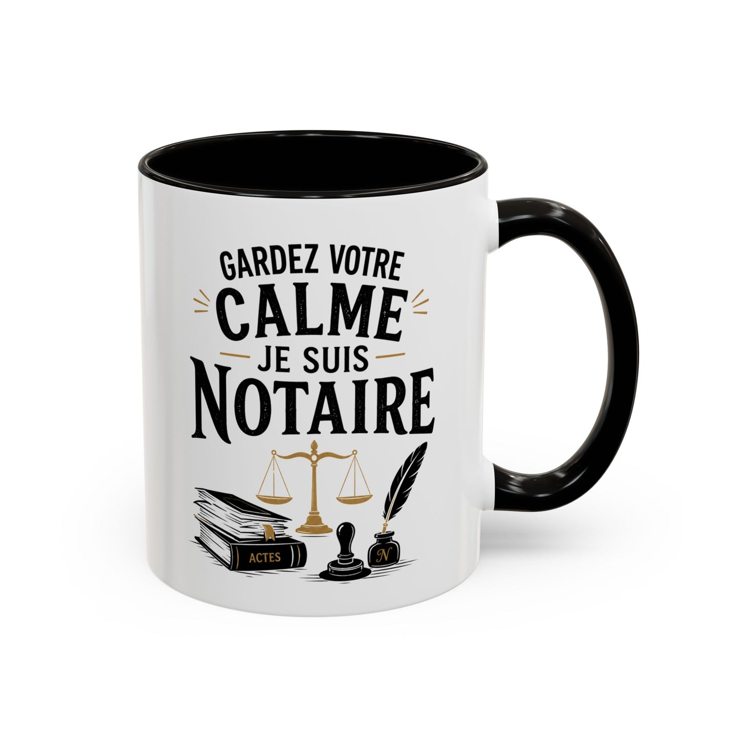 Mug Notaire – Tasse Humour Métier Justice Droit – Idée Cadeau Original Profession Juridique Homme et Femme Noir Bleu Rouge