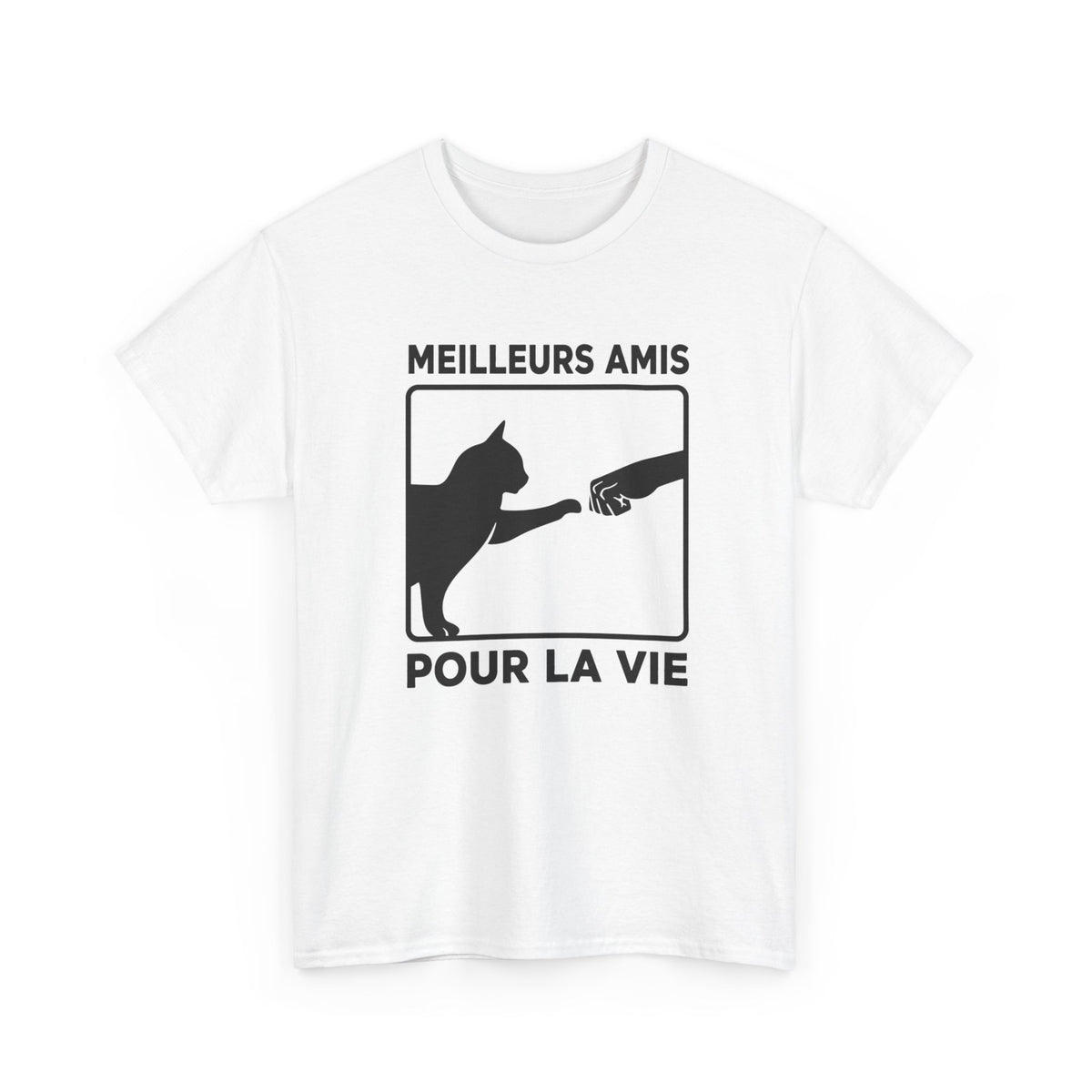 Tee Shirt Chat Homme Femme – Amitié Homme Chat – Idée Cadeau Amoureux des Chats Propriétaire de Félin