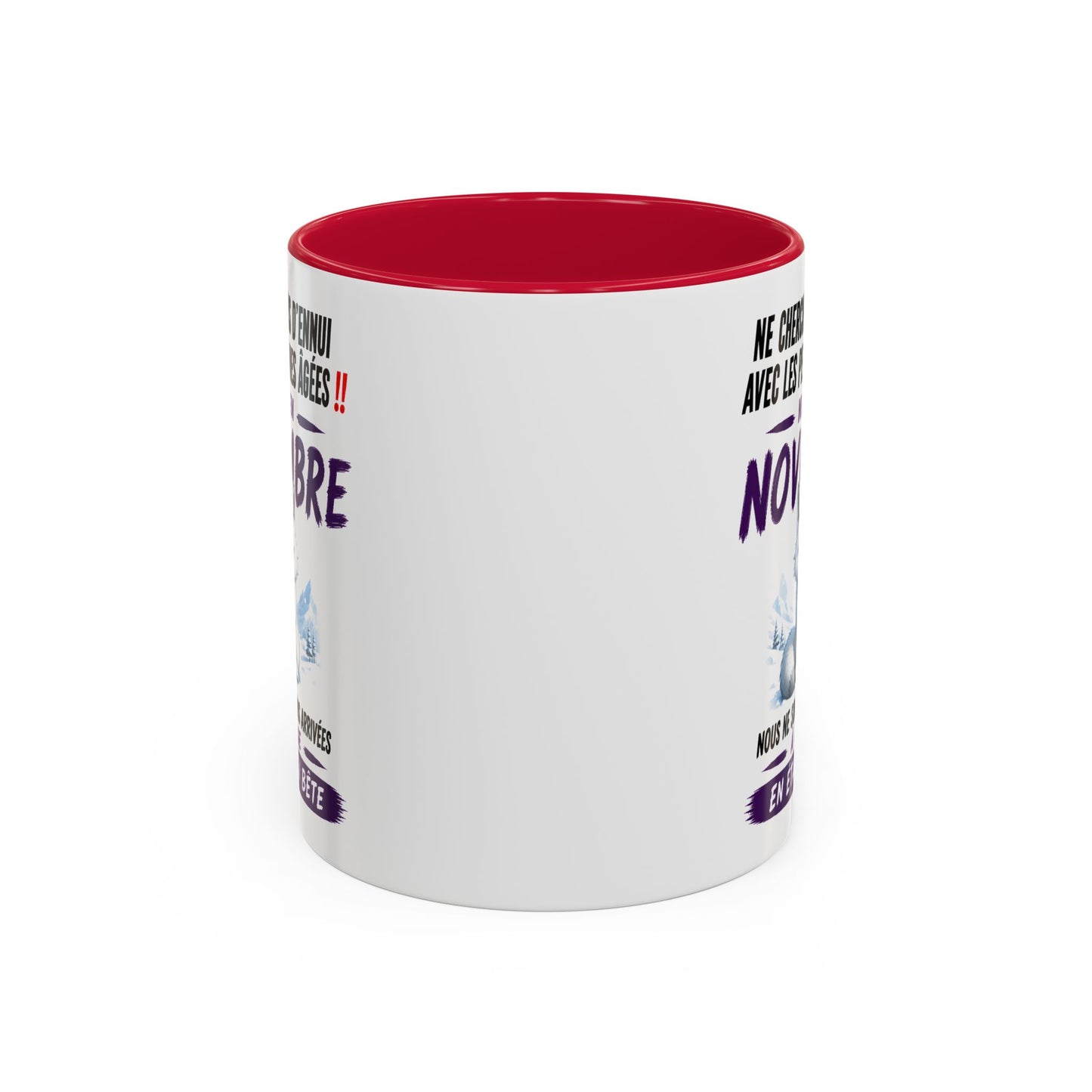 Tasse Humour Personnes Nées en Novembre – Mug Renard Arctique Drôle Senior Retraité – Cadeau Anniversaire Homme Femme 325ml