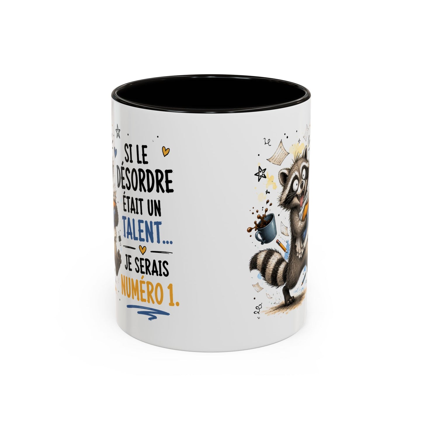 Tasse Raton Laveur Drôle Homme Femme – Mug Si Le Désordre Était un Talent Je Serais Numéro 1 – Cadeau Humour Bureau Café 325 ml