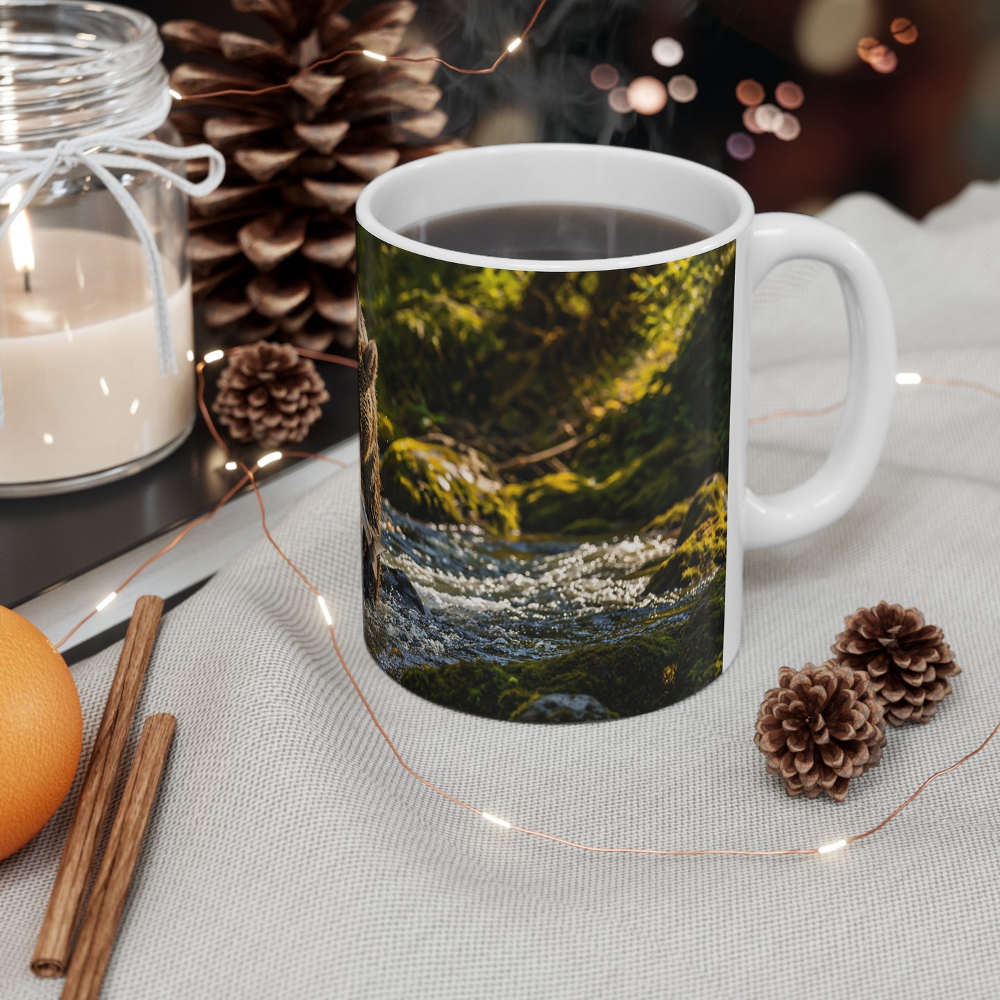 Tasse Ours Pêcheur – Mug Nature Sauvage – Cadeau Animaux Forêt Homme Femme Enfant 325ml