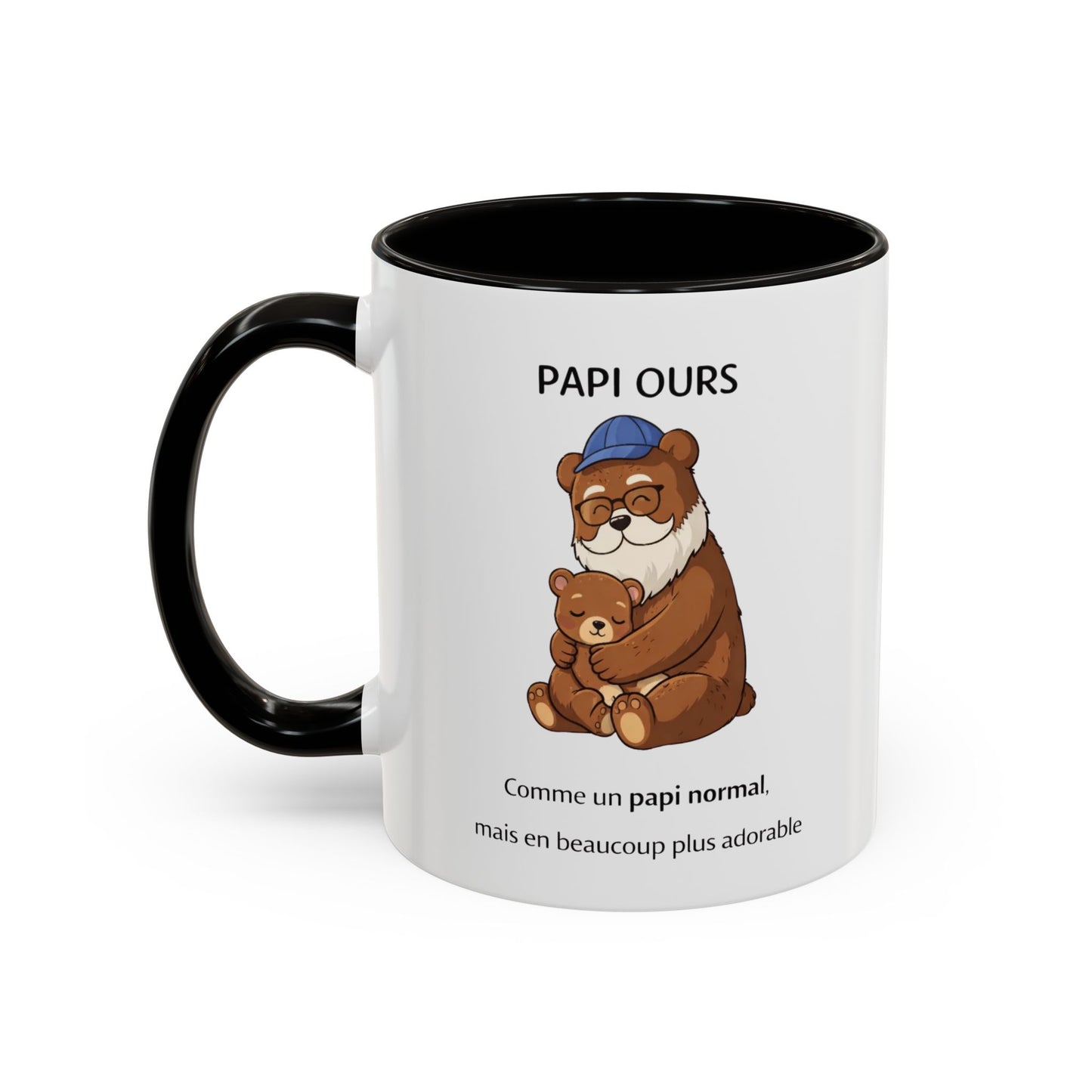 Tasse Papi Ours 325ml – Mug Céramique Cadeau Grand-Père Animal Mignon Famille Idée Originale