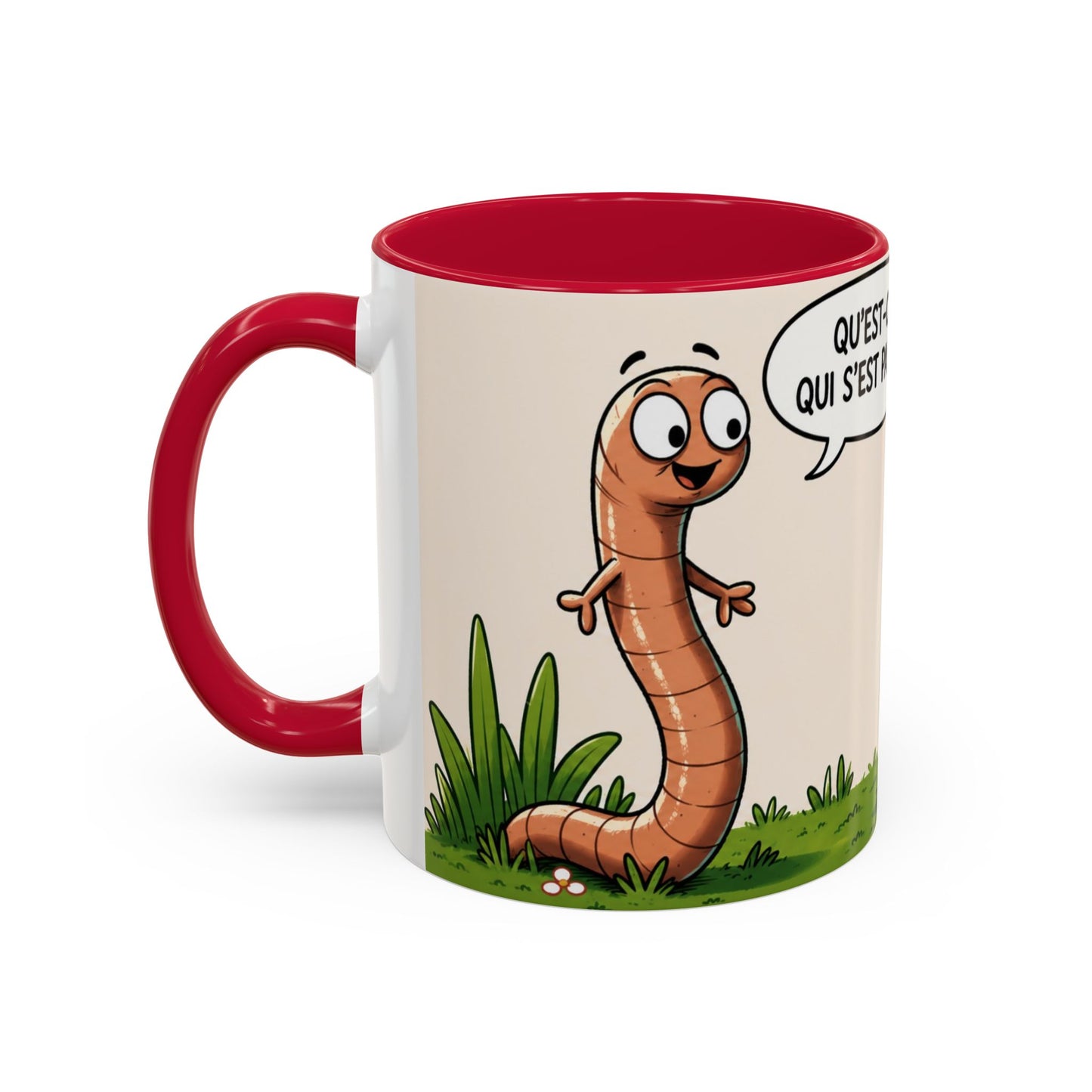 Tasse Ver de Terre Humoristique – Mug “Le Piaf Du Matin M’a Repéré” – Cadeau Drôle Homme Femme 325ml