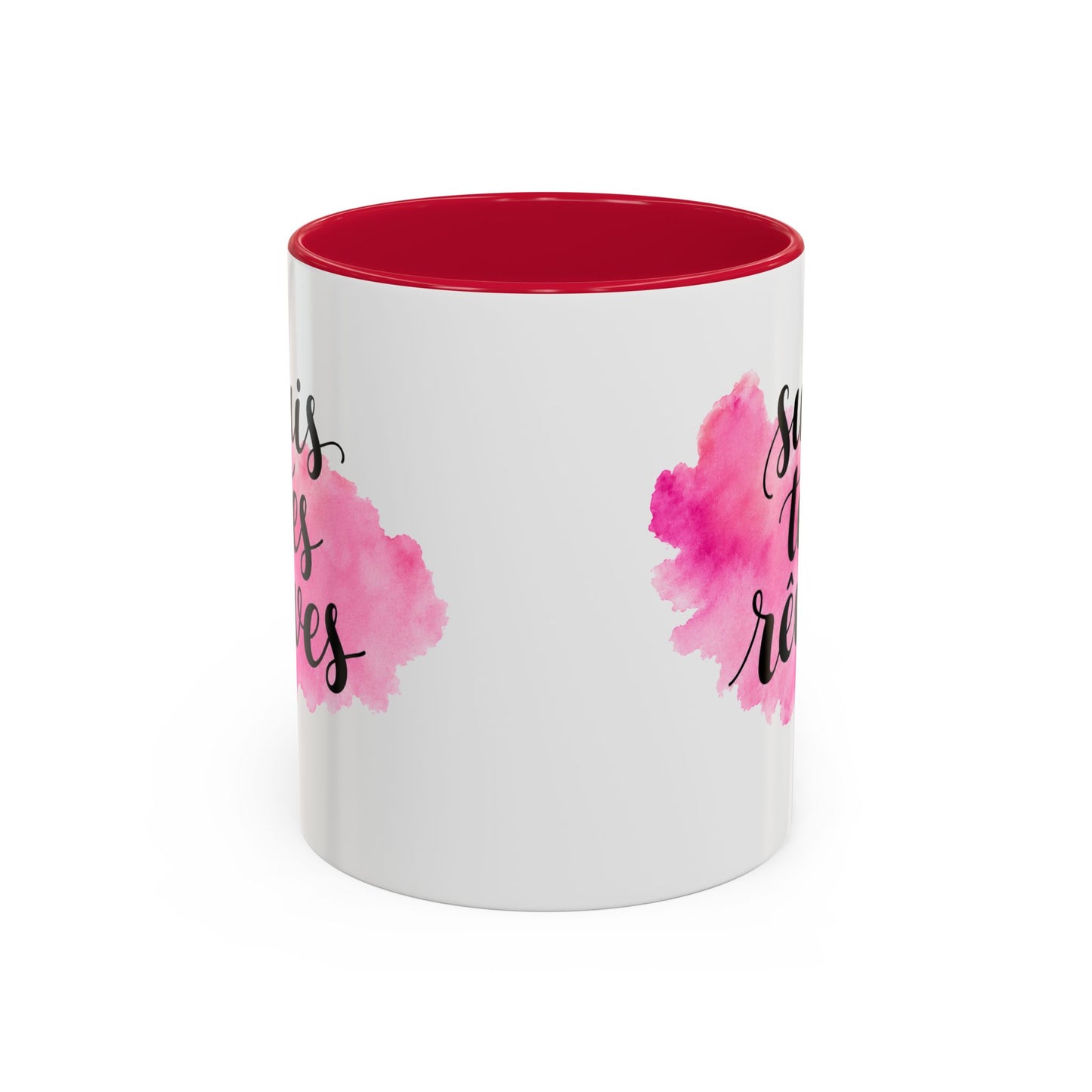 Mug Femme Motivation – Tasse Inspirante Aquarelle Rose – Cadeau Original Positif, Encouragement Réussite Noir Bleu Rouge