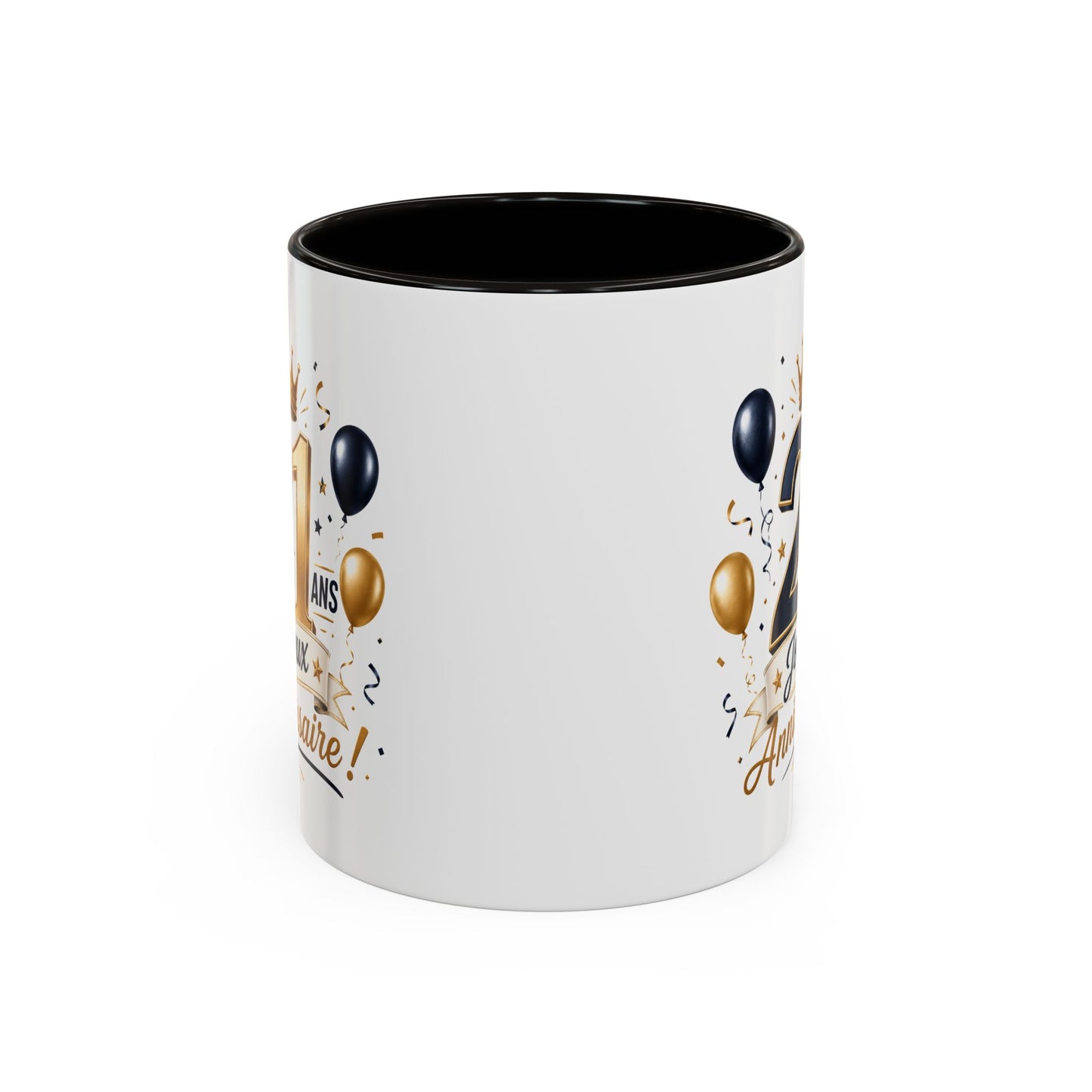 Mug Joyeux 21 Ans – Tasse Anniversaire 21 Ans – Cadeau Original pour Femme Homme – Idée Cadeau 21e Anniversaire Noir Bleu Rouge